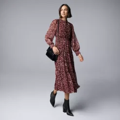 Women's Simply Vera Vera Wang Smocked Long Sleeve Maxi Dress 10 Women's Simply Vera Vera Wang Smocked Long Sleeve Maxi Dress -Vera Wang Shop 7619862 ALT3