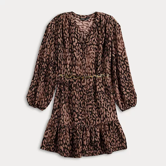 Petite Simply Vera Vera Wang Belted Shirred Short Dress 2 Petite Simply Vera Vera Wang Belted Shirred Short Dress - Image 2