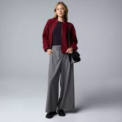 Women's Simply Vera Vera Wang Structured Knit Bomber Jacket -Vera Wang Shop 7622938 ALT3