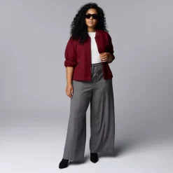 Plus Size Simply Vera Vera Wang Structured Knit Bomber Jacket -Vera Wang Shop 7622943 ALT3