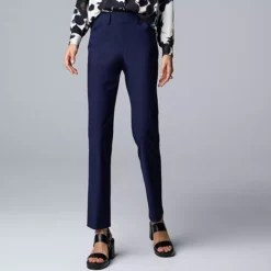 Women's Simply Vera Vera Wang Polished Twill Slim Straight Pants -Vera Wang Shop 7622983 Maritime Blue
