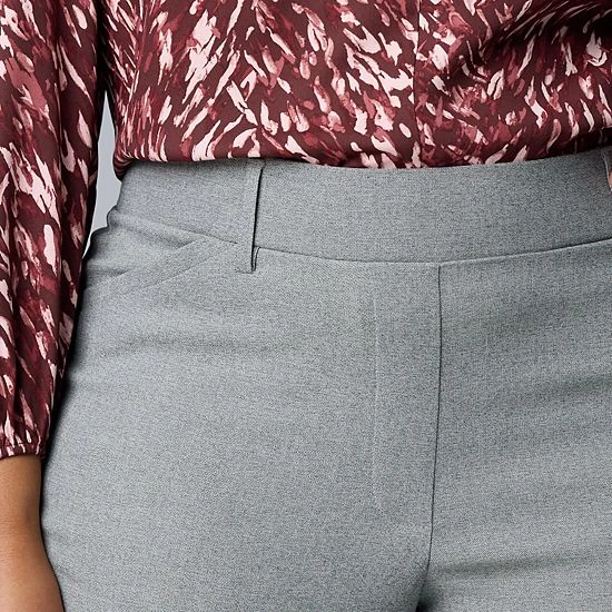 Plus Size Simply Vera Vera Wang Polished Twill Slant Pocket Slim Straight Pants 3 Plus Size Simply Vera Vera Wang Polished Twill Slant Pocket Slim Straight Pants - Image 3