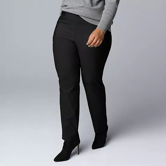 Plus Size Simply Vera Vera Wang Polished Twill Slant Pocket Slim Straight Pants 7 Plus Size Simply Vera Vera Wang Polished Twill Slant Pocket Slim Straight Pants - Image 7