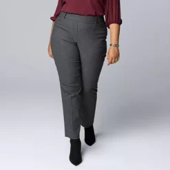Plus Size Simply Vera Vera Wang Polished Twill Slant Pocket Slim Straight Pants 13 Plus Size Simply Vera Vera Wang Polished Twill Slant Pocket Slim Straight Pants -Vera Wang Shop 7624610 Charcoal Texture