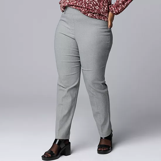 Plus Size Simply Vera Vera Wang Polished Twill Slant Pocket Slim Straight Pants 1 Plus Size Simply Vera Vera Wang Polished Twill Slant Pocket Slim Straight Pants