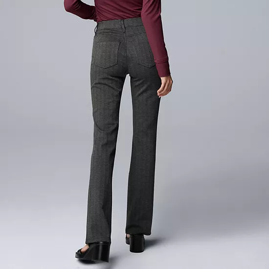 Women's Simply Vera Vera Wang Mid Rise 5 Pocket Ponte Boot Pants 2 Women's Simply Vera Vera Wang Mid Rise 5 Pocket Ponte Boot Pants - Image 2