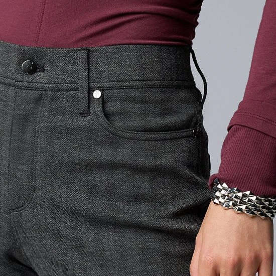 Women's Simply Vera Vera Wang Mid Rise 5 Pocket Ponte Boot Pants 3 Women's Simply Vera Vera Wang Mid Rise 5 Pocket Ponte Boot Pants - Image 3