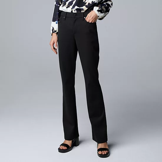 Women's Simply Vera Vera Wang Mid Rise 5 Pocket Ponte Boot Pants 1 Women's Simply Vera Vera Wang Mid Rise 5 Pocket Ponte Boot Pants