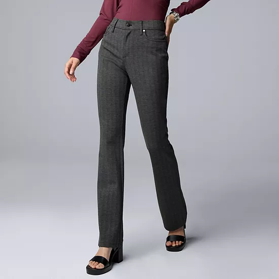 Women's Simply Vera Vera Wang Mid Rise 5 Pocket Ponte Boot Pants 7 Women's Simply Vera Vera Wang Mid Rise 5 Pocket Ponte Boot Pants - Image 7