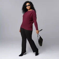 Plus Size Simply Vera Vera Wang Dolman Sleeve Snap Sweater 13 Plus Size Simply Vera Vera Wang Dolman Sleeve Snap Sweater -Vera Wang Shop 7630433 ALT3