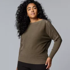 Plus Size Simply Vera Vera Wang Dolman Sleeve Snap Sweater 18 Plus Size Simply Vera Vera Wang Dolman Sleeve Snap Sweater -Vera Wang Shop 7630433 Benji Brown