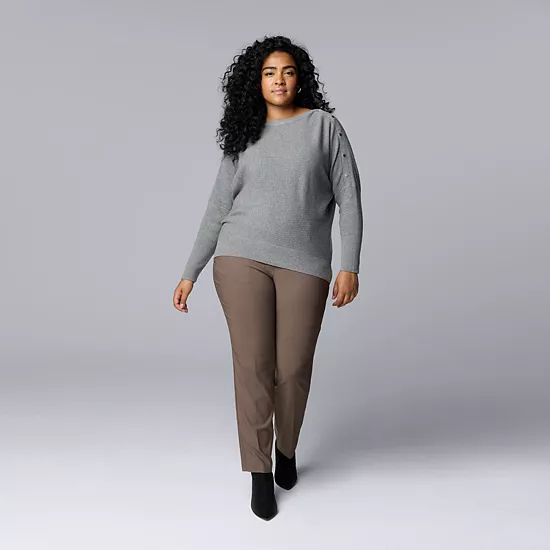 Plus Size Simply Vera Vera Wang Dolman Sleeve Snap Sweater 10 Plus Size Simply Vera Vera Wang Dolman Sleeve Snap Sweater - Image 10