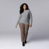 Plus Size Simply Vera Vera Wang Dolman Sleeve Snap Sweater
