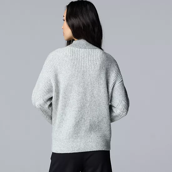 Women's Simply Vera Vera Wang Argyle Turtleneck Sweater 2 Women's Simply Vera Vera Wang Argyle Turtleneck Sweater - Image 2