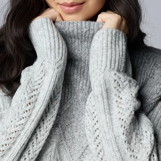 Women's Simply Vera Vera Wang Argyle Turtleneck Sweater 3 Women's Simply Vera Vera Wang Argyle Turtleneck Sweater - Image 3