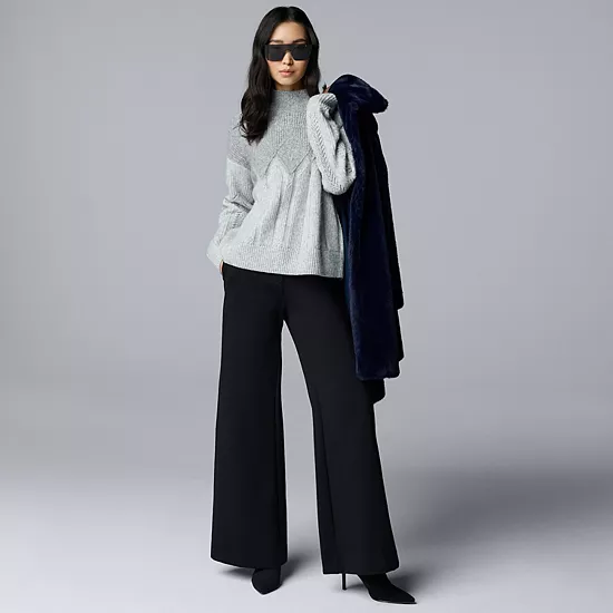 Women's Simply Vera Vera Wang Argyle Turtleneck Sweater 4 Women's Simply Vera Vera Wang Argyle Turtleneck Sweater - Image 4