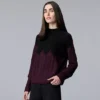 Women's Simply Vera Vera Wang Argyle Turtleneck Sweater
