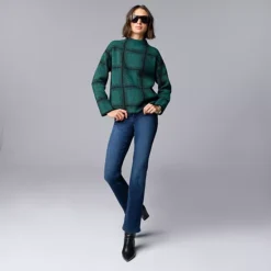 Women's Simply Vera Vera Wang Mock Neck Intarsia Sweater -Vera Wang Shop 7630669 ALT3