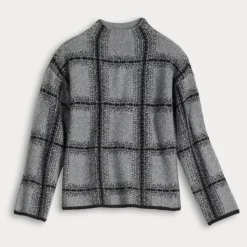 Women's Simply Vera Vera Wang Mock Neck Intarsia Sweater -Vera Wang Shop 7630669 ALT4