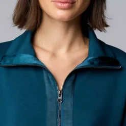 Women's Simply Vera Vera Wang Satin Trim Scuba Half-Zip -Vera Wang Shop 7630704 ALT2