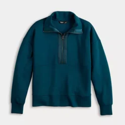 Women's Simply Vera Vera Wang Satin Trim Scuba Half-Zip -Vera Wang Shop 7630704 ALT4