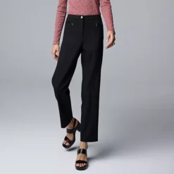Women's Simply Vera Vera Wang Mid Rise Slim Ponte Pants
