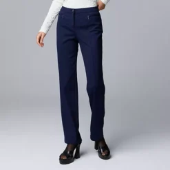 Women's Simply Vera Vera Wang Mid Rise Slim Ponte Pants -Vera Wang Shop 7635519 Blue Violet