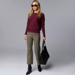 Women's Simply Vera Vera Wang Pintuck Ponte Kick Flare Pants -Vera Wang Shop 7650372 ALT3