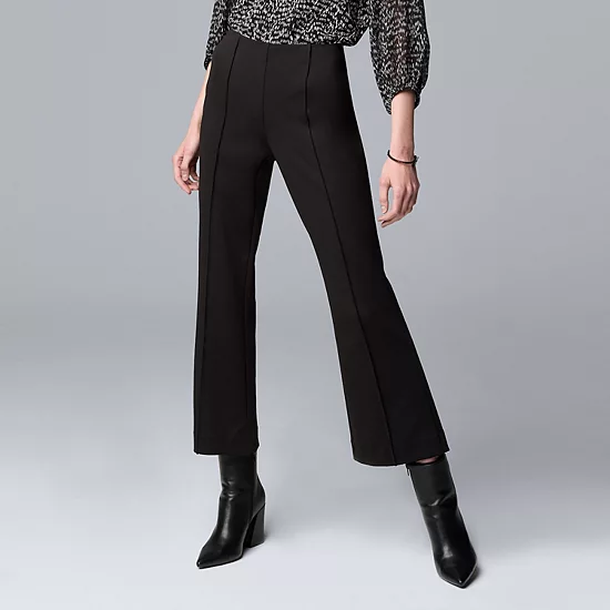 Petite Simply Vera Vera Wang Mid Rise Pintuck Ponte Kick Flare Pants 1 Petite Simply Vera Vera Wang Mid Rise Pintuck Ponte Kick Flare Pants