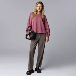 Women's Simply Vera Vera Wang High Rise Wide Leg Scuba Knit Pants -Vera Wang Shop 7650414 ALT3