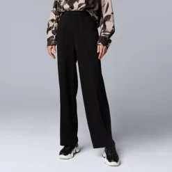 Women's Simply Vera Vera Wang High Rise Wide Leg Scuba Knit Pants