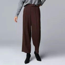 Women's Simply Vera Vera Wang Melange Cropped Trousers -Vera Wang Shop 7652171 Brown 1