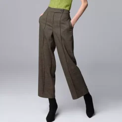 Women's Simply Vera Vera Wang Melange Cropped Trousers -Vera Wang Shop 7652171 Caramel Menswear Plaid