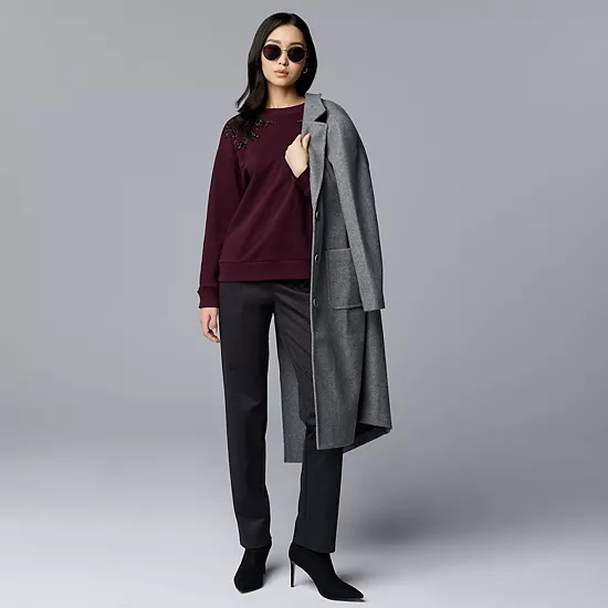 Women's Simply Vera Vera Wang Embellished Sweatshirt 4 Women's Simply Vera Vera Wang Embellished Sweatshirt - Image 4