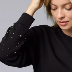 Women's Simply Vera Vera Wang Sleeve Embellished Sweatshirt 7 Women's Simply Vera Vera Wang Sleeve Embellished Sweatshirt -Vera Wang Shop 7655226 ALT2