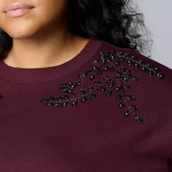 Plus Size Simply Vera Vera Wang Embellished Sweatshirt -Vera Wang Shop 7655231 ALT2