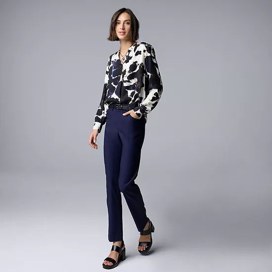 Women's Simply Vera Vera Wang Rolltab Sleeve Popover 4 Women's Simply Vera Vera Wang Rolltab Sleeve Popover - Image 4