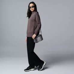 Women's Simply Vera Vera Wang Side Zip Scuba Trim Sweatshirt -Vera Wang Shop 7687669 ALT3
