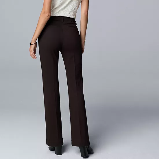 Women's Simply Vera Vera Wang Stretch Knit High Rise Slim Straight Pants 2 Women's Simply Vera Vera Wang Stretch Knit High Rise Slim Straight Pants - Image 2