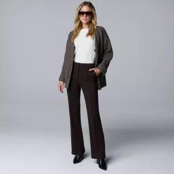 Women's Simply Vera Vera Wang Stretch Knit High Rise Slim Straight Pants 10 Women's Simply Vera Vera Wang Stretch Knit High Rise Slim Straight Pants -Vera Wang Shop 7710307 ALT3