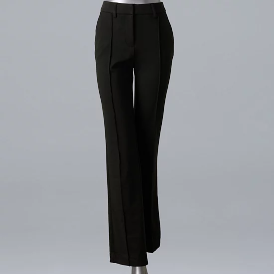 Women's Simply Vera Vera Wang Stretch Knit High Rise Slim Straight Pants 1 Women's Simply Vera Vera Wang Stretch Knit High Rise Slim Straight Pants