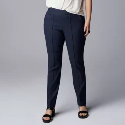 Women's Simply Vera Vera Wang Pintuck Slim Straight Pants
