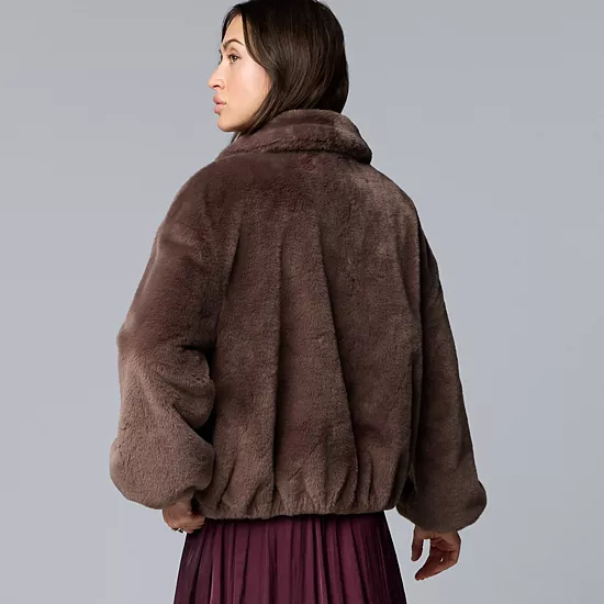 Petite Simply Vera Vera Wang Faux Fur Jacket 2 Petite Simply Vera Vera Wang Faux Fur Jacket - Image 2