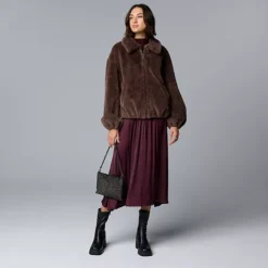 Petite Simply Vera Vera Wang Faux Fur Jacket 8 Petite Simply Vera Vera Wang Faux Fur Jacket -Vera Wang Shop 7728858 ALT3