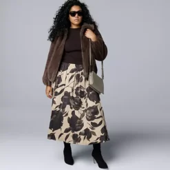 Plus Size Simply Vera Vera Wang Faux Fur Zip Front Jacket -Vera Wang Shop 7728881 ALT3