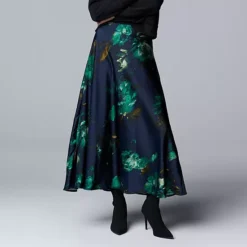 Women's Simply Vera Vera Wang Bias Cut A-Line Skirt -Vera Wang Shop 7737392 Navy Night Floral