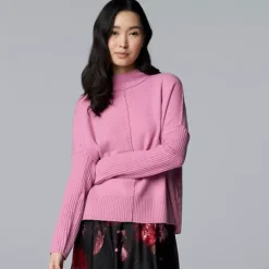 Women's Simply Vera Vera Wang Luxe Cashmere Blend Mockneck Sweater -Vera Wang Shop 7739795 Must Mauve