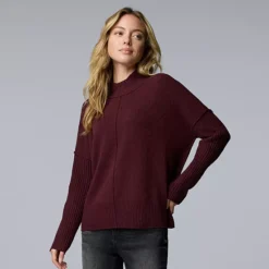 Women's Simply Vera Vera Wang Luxe Cashmere Blend Mockneck Sweater -Vera Wang Shop 7739795 Port Royale