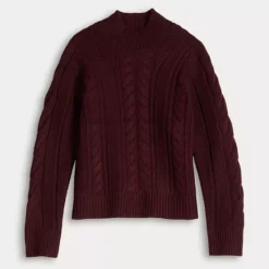 Women's Simply Vera Vera Wang Braided Front Mock Neck Sweater -Vera Wang Shop 7740026 ALT4