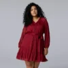 Plus Size Simply Vera Vera Wang Belted Short Dress